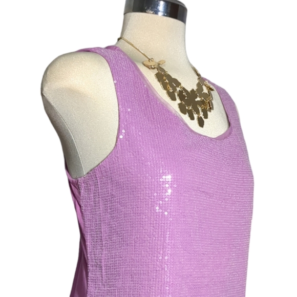 VOLDWATER Purple Sequin Sleeves Top Size M - Picture 3 of 9